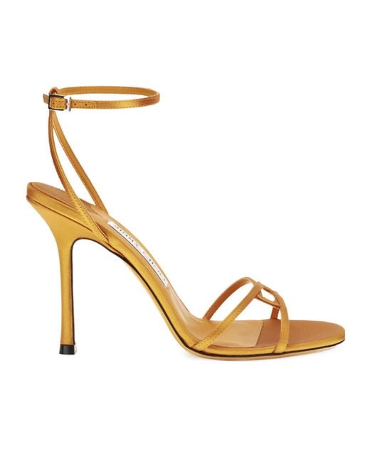 Jimmy Choo Metallic Ankle-Strap Heeled Sandals