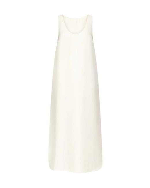 Loulou de Saison White Nada Side-Split Slip Midi Dress