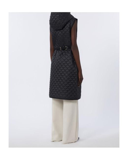 Max Mara Black The Cube Mtccamille Quilted Long Gilet