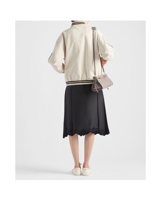 Prada Natural Button-Up Bomber Jacket