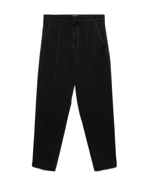 Brunello Cucinelli Black Satin Trousers