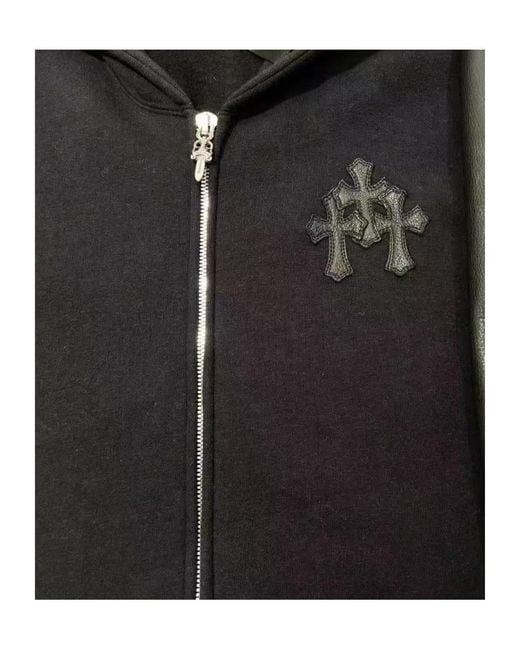 Chrome Hearts Black Zip-Up Hooded Jacket for men