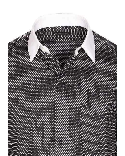 Tom Ford Gray Diamond-Pattern Cotton Shirt for men