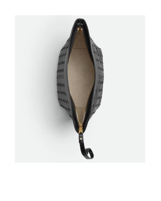 Bottega Veneta Black Flip Flap Medium Prism Pouch