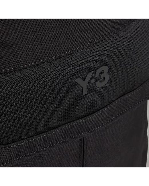 Y-3 Black Front Pocket Canvas Backpack for men