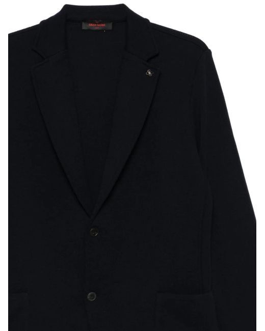 Gran Sasso Black Patch-Pocket Wool Blazer for men