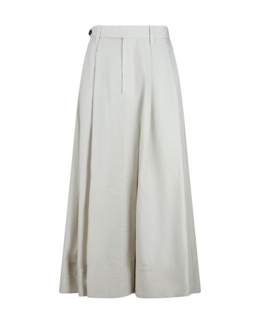 Brunello Cucinelli Gray Poplin Sartorial Skirt