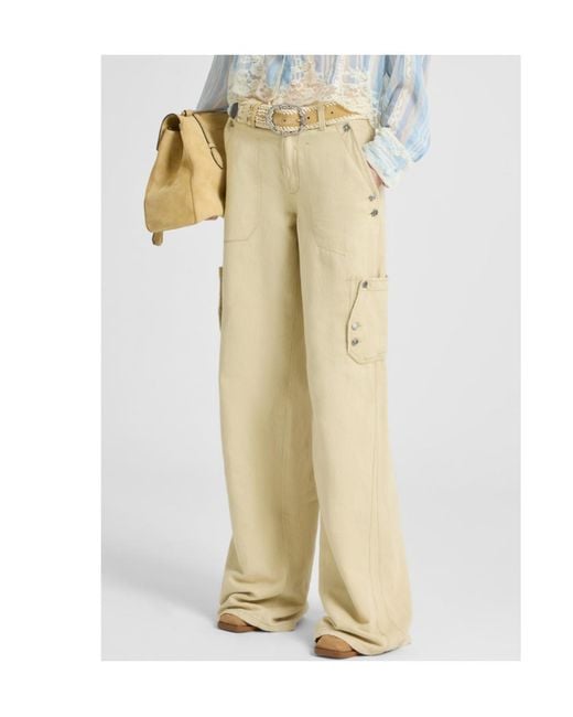 Ermanno Scervino Natural Buttoned Trousers
