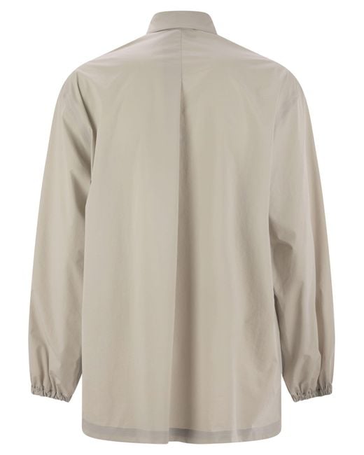 Herno Gray Elasticated Cuff Textured Shirt