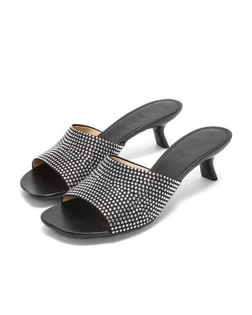Loewe Gray Petal Kitten Heel Slide