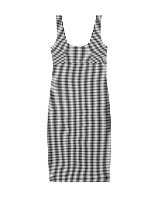Rohe Gray Gingham Seersucker Mini Dress