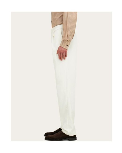 Ferragamo White Ferragamo Tailored Straight-Leg Pants for men