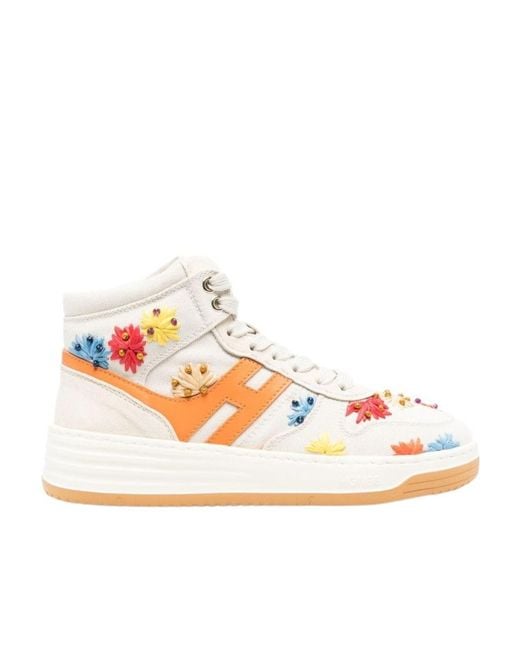 Hogan Pink H630 Embroidered High-Top Sneackers