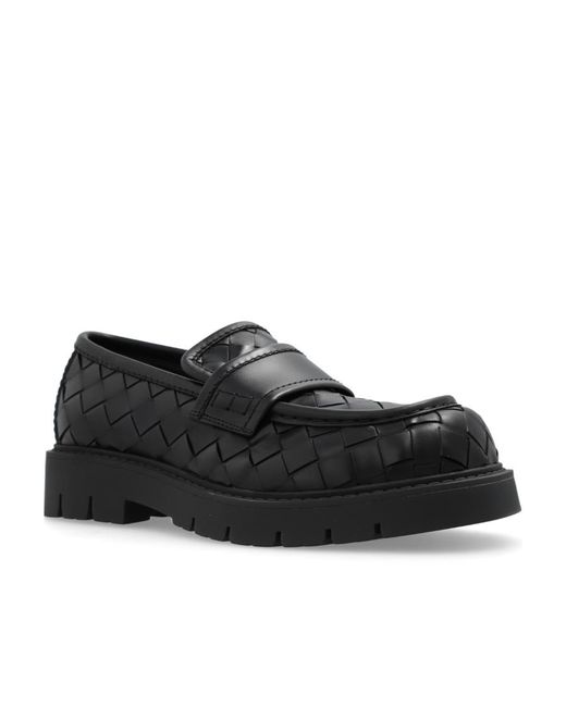 Bottega Veneta Black Haddock Boat Shoes for men