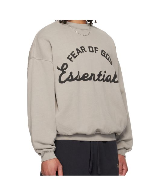 Fear Of God Gray Essentials Training 90S Crewneck Sweatshirt for men