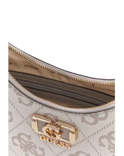 Guess Gray Karnilla Monogram-Pattern Shoulder Bag