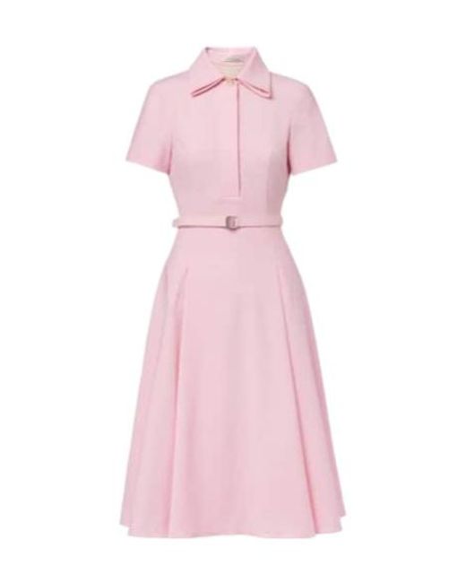 Emilia Wickstead Pink Iwona Belted Shirt Dress