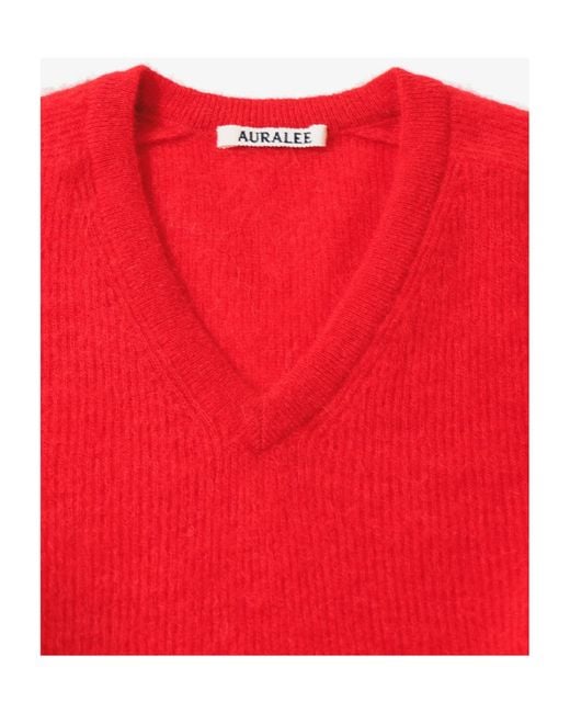Auralee Red Long-Sleeved Sweater for men