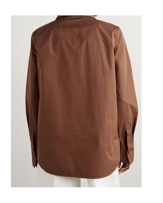 Jil Sander Brown Button-Down Long-Sleeve Shirt