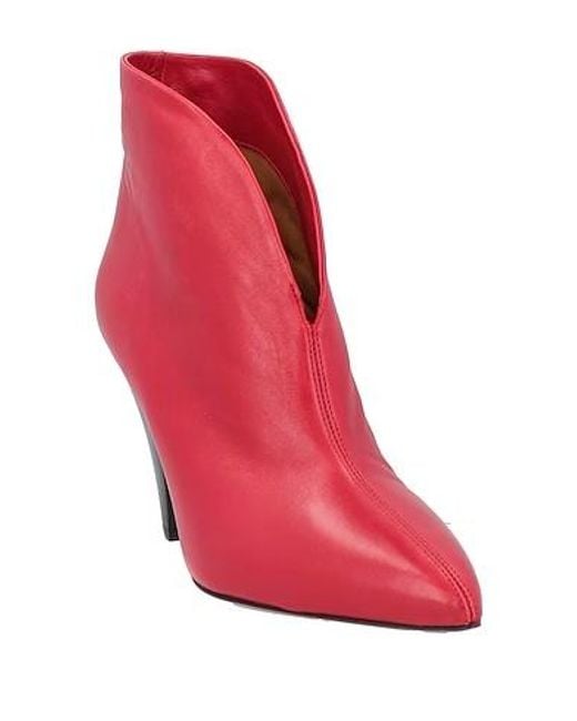 Isabel Marant Red Ankle Boots