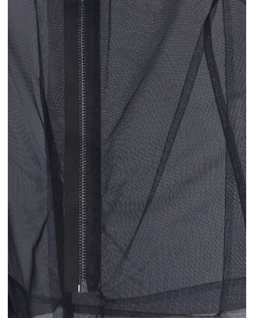 Rick Owens Black Tulle Zipped Blouse