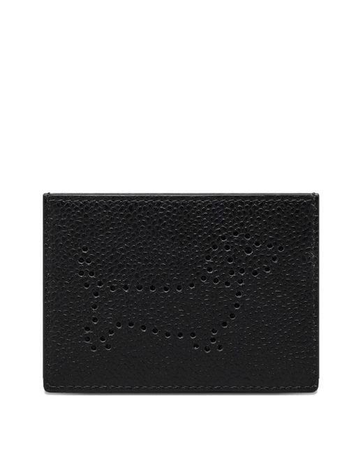 Thom Browne Black Hector Single Card Holder for men