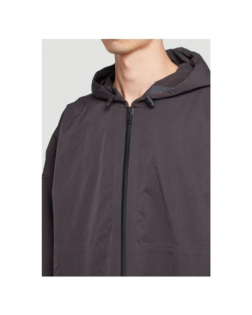Bottega Veneta Black Hooded Windbreaker Jacket for men