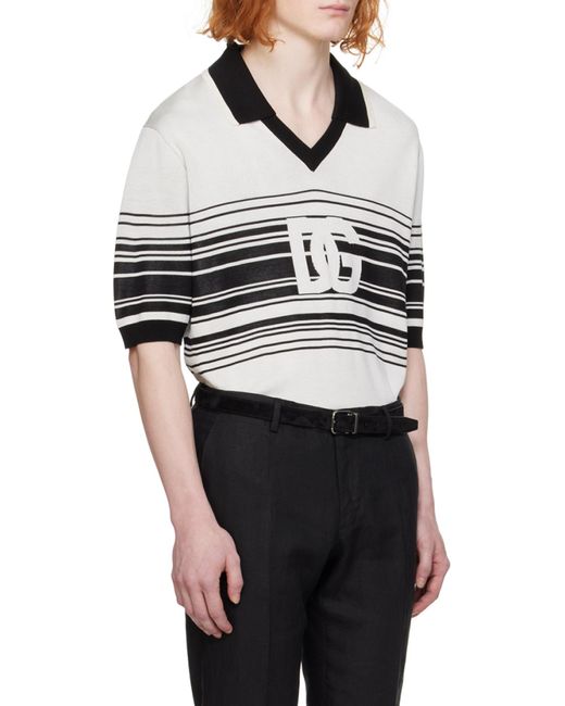 Dolce & Gabbana Black Silk Polo Shirt for men