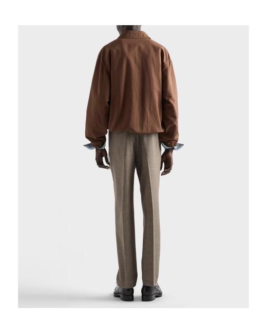 Prada Gray Wool Pants for men