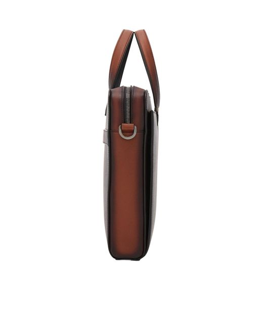 Ferragamo Brown Gancini Briefcase for men