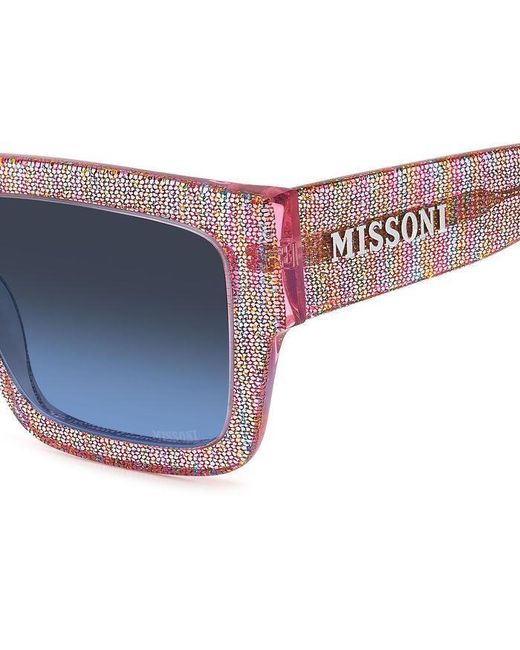 Missoni Blue Geometric Frame Sunglasses
