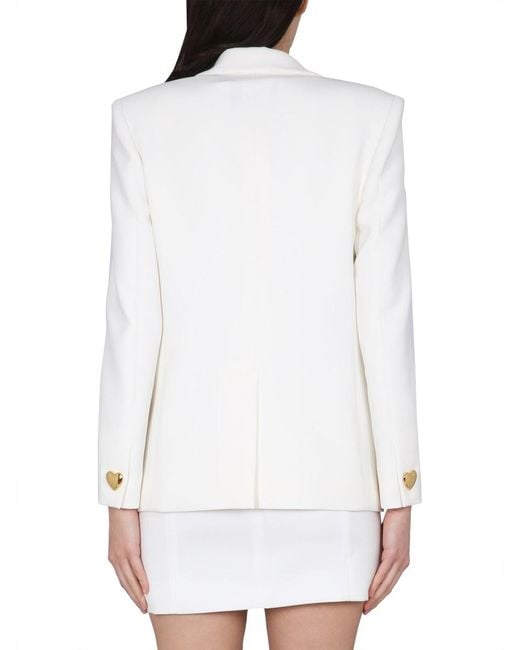 Moschino White Single-Breasted Suit Jacket