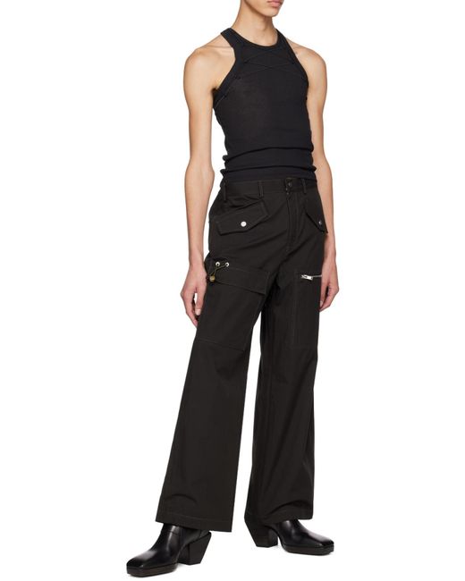 Dion Lee Black Lock Cotton Tank Top for men