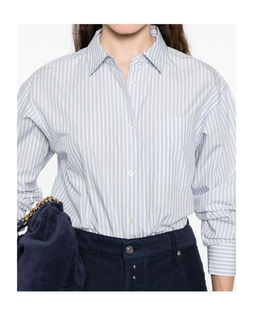 Woolrich White Striped Oversized Blouse