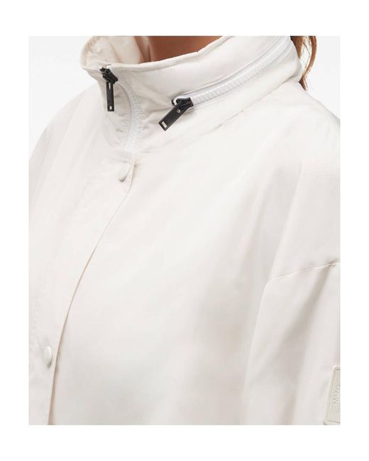 Moose Knuckles White Drawstring Waist Windbreaker