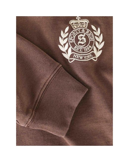 Sporty & Rich Brown Turtleneck Sweatshirt