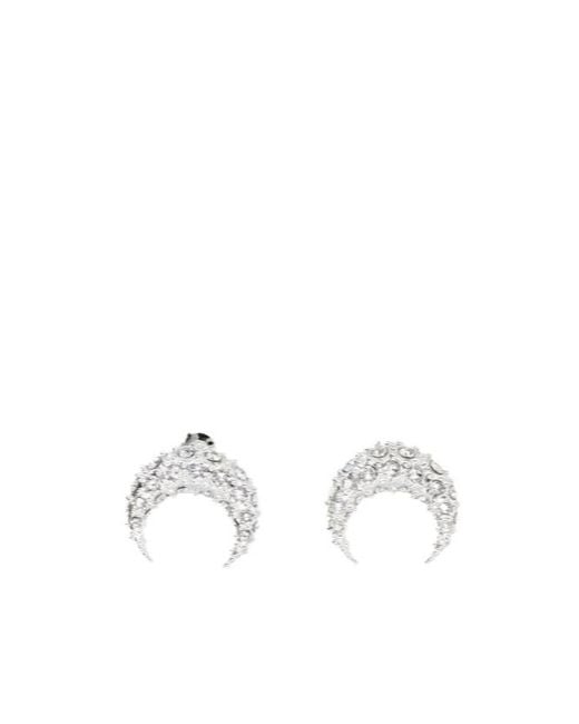 MARINE SERRE White Moon Embellished Single Earring