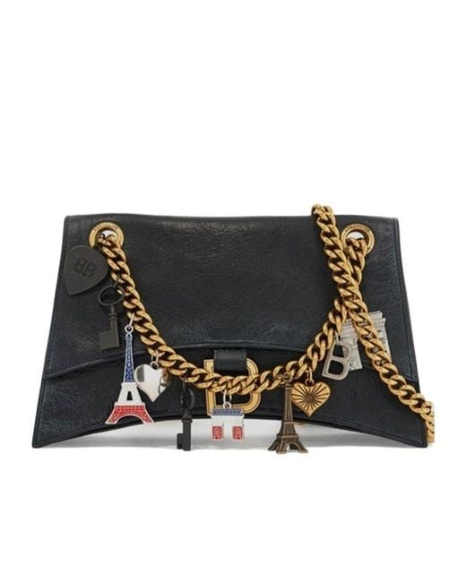 Balenciaga White Crush Distressed Small Chain Bag