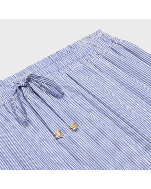 Céline Blue Pleated Pajama Skirt