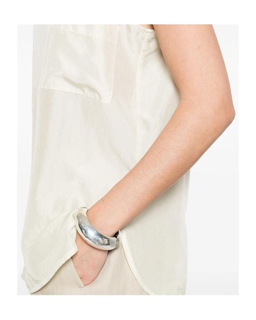 Barena White Round Neck Sleeveless Vest