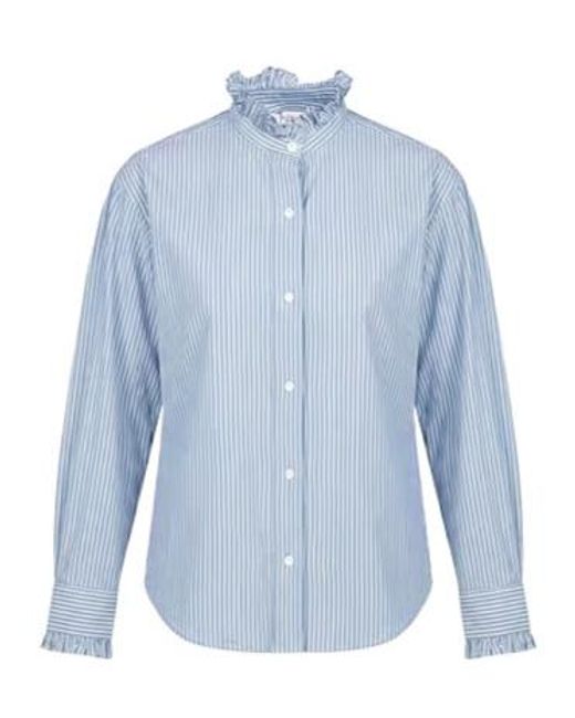 Isabel Marant Blue Color-Block Striped Shirt