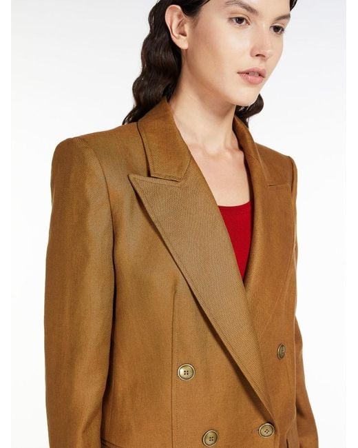 Max Mara Brown Verace Double-Breasted Blazer