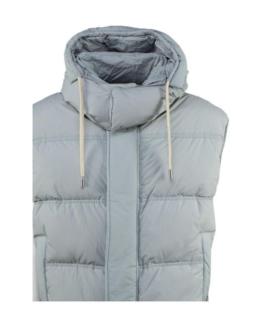 AMI Blue Padded Hooded Vest for men