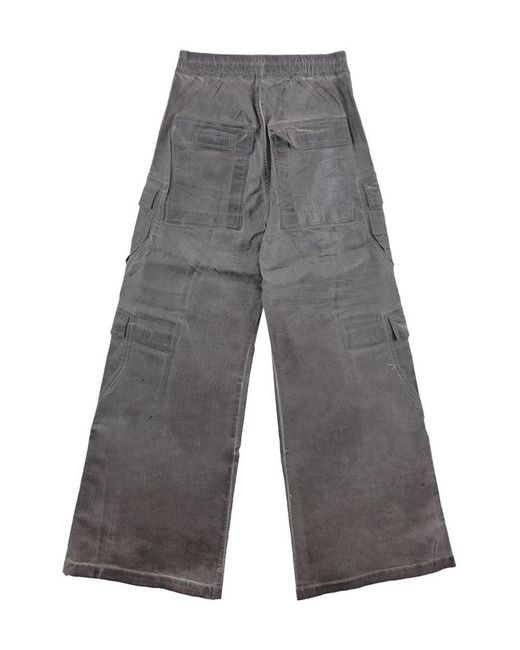 Rick Owens Gray Double Cargo Jumbo Drawstring Pants for men
