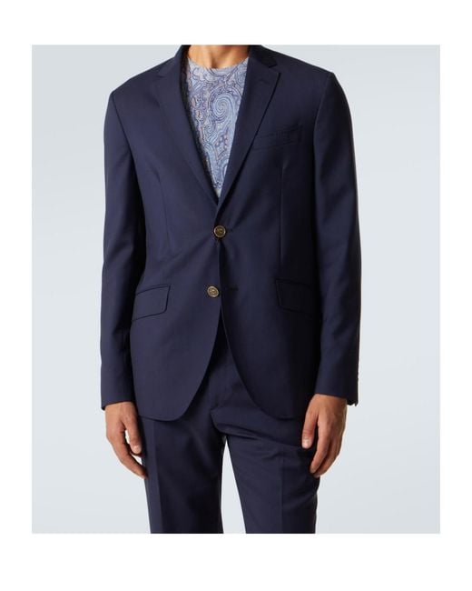 Etro Blue Wool Blazer for men