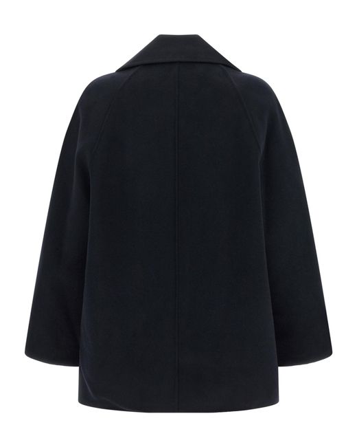 Loulou de Saison Blue Double-Breasted Notch-Lapel Jacket