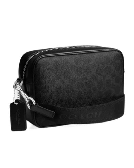 COACH Black Charter Pattern Strap Tote Bag for men