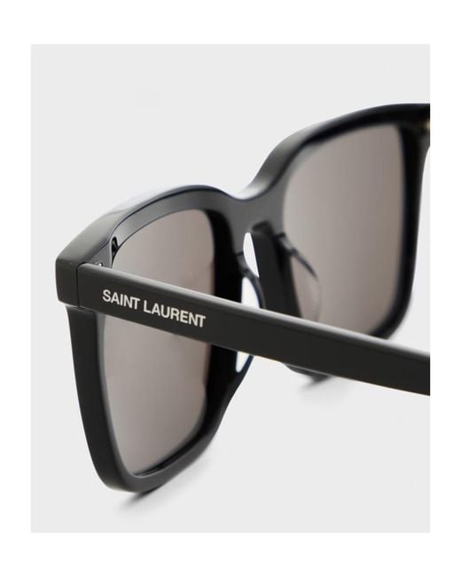 Saint Laurent White Logo Framed Sunglasses for men
