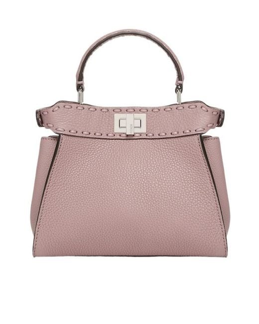 Fendi Pink Peekaboo Mini Top Handle Bag