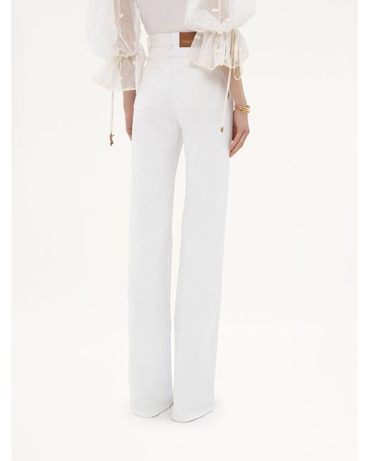 Chloé White Chloé High-Waisted Flared Jeans